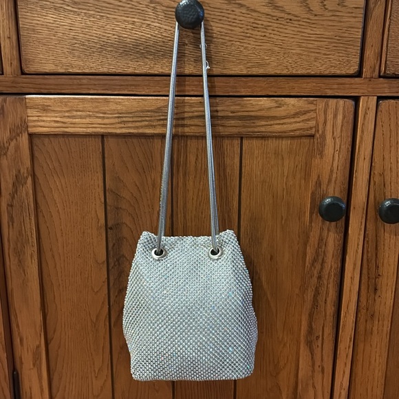 Silver Faux Crystal Embellished Bag - Picture 2 of 12